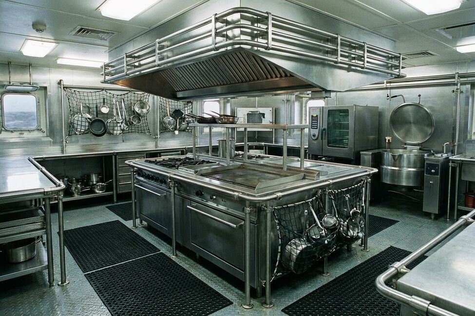 Закон сохранения равновесия: как штормовые ограждения и поручни обеспечивают безопасность на камбузе