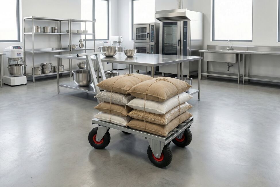 Три богатыря на колесах: какую производственную тележку выбрать для вашей кухни