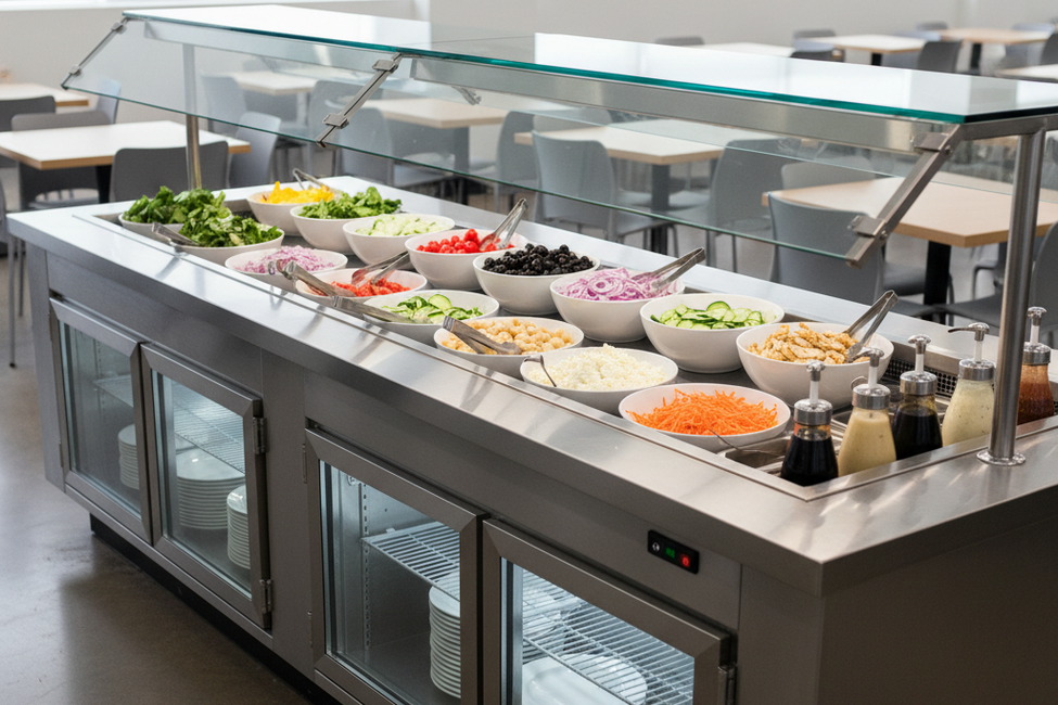 Свежесть на витрине: как правильно организовать салат-бар и какое оборудование для этого нужно